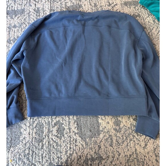 lululemon athletica Sweaters - Lululemon All Yours Cropped Crew Sweatshirt Blue Size 8